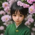 桃花视频编辑苏晚的头像，马尾辫，戴着圆框眼镜，穿黄色卫衣，背景是绿植，笑容开朗